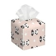 thumbnail image 1 of Picia Cute Panda Pattern Tissue Box Cover,PVC Leather Square Holder,Tissue Box Holder with Magnetic Bottom,Facial Paper Organizer Dispenser-5.2"X5.2"X5.2", 1 of 8