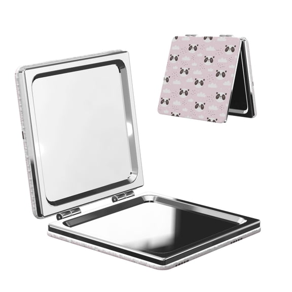 Picia Cute Panda for Compact Vanity Mirror , Travel Makeup Mirror , Portable Magnifying Cosmetic Mirror for Daily, Work, Business-Square