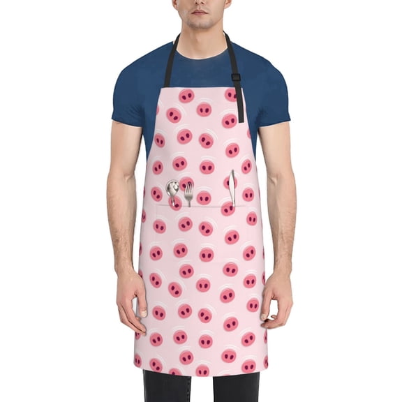 Picia Cute Pig Nose Waterproof Apron for Unisex Adult - Adjustable Bib Apron with Pockets, Ideal for Cooking, Gardening, Painting, and Household Chores