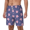 thumbnail image 1 of Picia Cute Pig pattern Mens Swim Trunks with Compression Liner Stretch Beach Shorts Quick Dry with Zipper Pockets No-Chafing Board Shorts-X-Large, 1 of 9