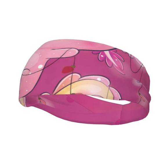 Picia Cute Pink Axolotl A Print Mens Running Headband,Mens Sweatband Sports Headband for Running,Cycling,Basketball,Yoga,Fitness Workout