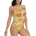 thumbnail image 1 of Picia Cute Pizza In Various Pattern Women's One Piece Swimsuits,One Shoulder Swimwear Asymmetric ,Ruffle Monokinis Bathing Suits,High Waisted Flattering Bathing Suits-XX-Large, 1 of 8