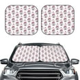 thumbnail image 1 of Picia Cute Poodle Dog 2 Piece Car Windshield Sun Shade Foldable | Foldable Sun Shield for Front Window Blocks UV Rays and Keeps Your Vehicle Cool-Small, 1 of 7