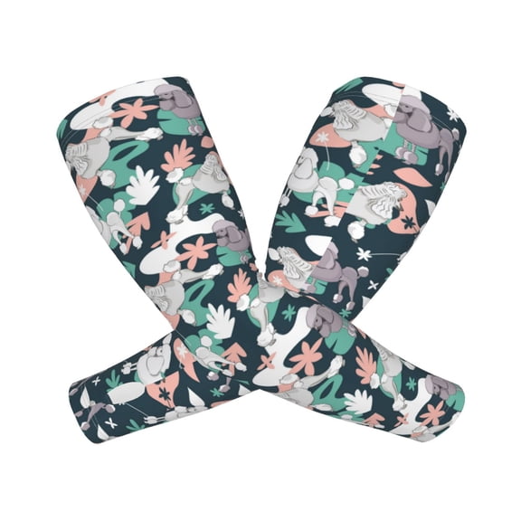 Picia Cute Poodle Dog Arm Sleeves for Men and Women - Tattoo Cover Up UPF 50+ Cooling Sports Sleeve for Basketball Golf Football-One Size