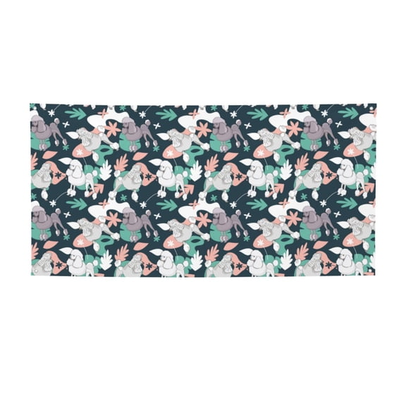 Picia Cute Poodle Dog Pattern Party Banner, Festive Decoration, Holiday Banner, Celebration Decor, Event Banner, Reusable Party Banner-Medium