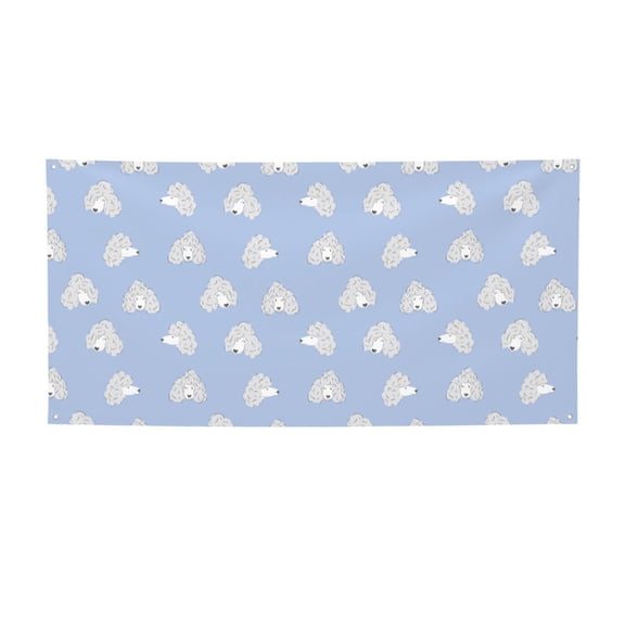 Picia Cute Poodle Dog Pattern Party Banner, Festive Decoration, Holiday Banner, Celebration Decor, Event Banner, Reusable Party Banner-Medium