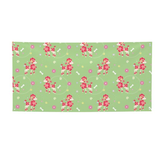 Picia Cute Poodle Dog Pattern Party Banner, Festive Decoration, Holiday Banner, Celebration Decor, Event Banner, Reusable Party Banner-Small