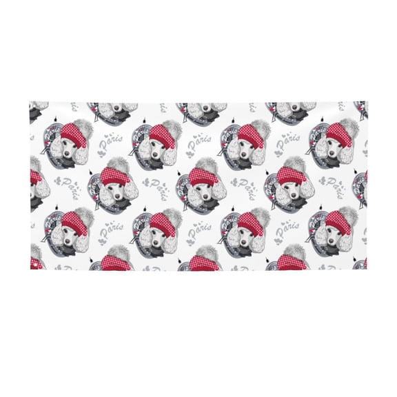 Picia Cute Poodle Dog Pattern Party Banner, Festive Decoration, Holiday Banner, Celebration Decor, Event Banner, Reusable Party Banner-Small