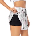 thumbnail image 1 of Picia Cute Poodle Dog Pattern Women's 2 in 1 Athletic Running Shorts High Waisted Workout Casual Gym Sweat Shorts with Comfy Liner Zipper Pockets-Medium, 1 of 9
