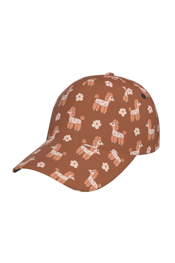 Cute Poodle Dog pattern Trucker Low Profile Hat Men Women Baseball Cap Dad Hat Adjustable Unconstructed Plain Cap