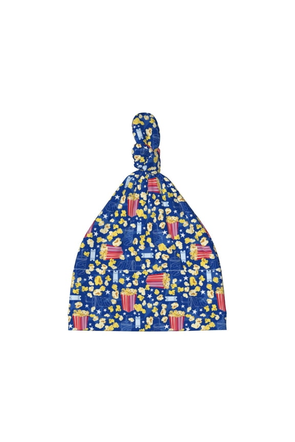 Cute Popcorn Printed Preemie Hats for Baby Girls Cotton Premature Knot Hats Newborn Hospital Cap Warm Knot Beanie Nicu for Preemie Girls and Boys