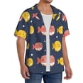 thumbnail image 1 of Picia Cute Puffer Fish Men's Linen Shirts Short Sleeve Cuban Beach Shirts Casual Shirts Button Down Shirt for Men Beach Summer Wedding Shirt-Small, 1 of 7