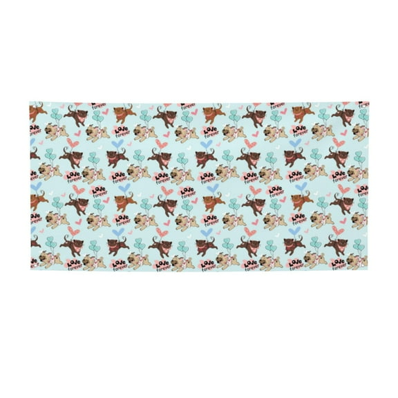 Picia Cute Pug Dogs Pattern Party Banner, Festive Decoration, Holiday Banner, Celebration Decor, Event Banner, Reusable Party Banner-Small