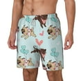 thumbnail image 1 of Picia Cute Pug Dogs pattern Mens Swim Trunks with Compression Liner Stretch Beach Shorts Quick Dry with Zipper Pockets No-Chafing Board Shorts-Small, 1 of 9
