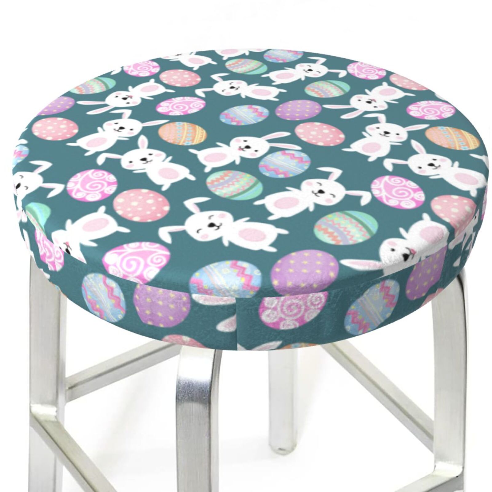 Picia Cute Rabbit Easter pattern Round Stool Covers Comfy Seat Covers