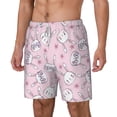 thumbnail image 1 of Picia Cute Rabbit Flower pattern Mens Swim Trunks with Compression Liner Stretch Beach Shorts Quick Dry with Zipper Pockets No-Chafing Board Shorts-Large, 1 of 9