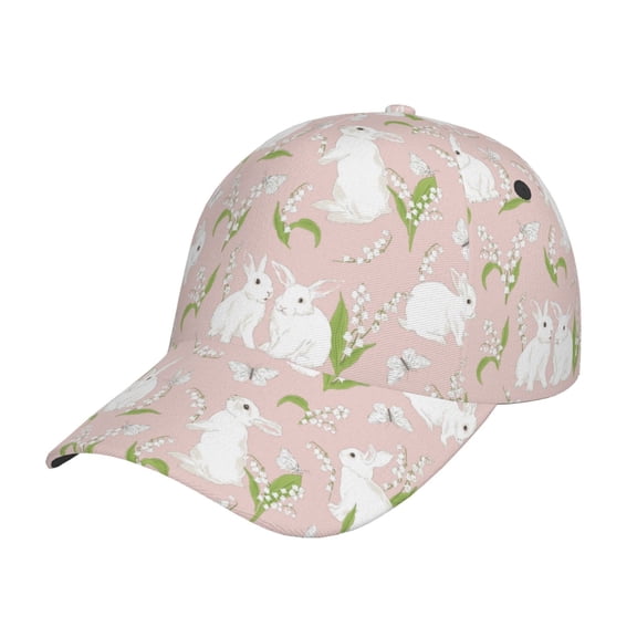 Picia Cute Rabbit pattern Trucker Low Profile Hat Men Women Baseball Cap Dad Hat Adjustable Unconstructed Plain Cap