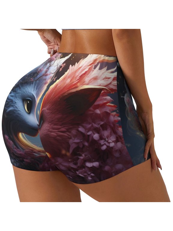 Cute Red And White Elf Printed Workout Shorts for Women Seamless Scrunch Butt Lifting High Waisted Yoga Gym Booty Running Moisture-wicking Short Pants-XX-Large