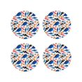 thumbnail image 1 of Picia Cute Sea Animals Printed Leather Coasters for Drinks, 4" Drink Coasters Set of 4 for Tabletop Protection, Handmade Luxurious Home Décor and Housewarming Gift -Round Shape, 1 of 6