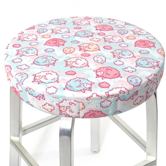 Picia Cute Sheep pattern Round Stool Covers Comfy Seat Covers Stretch Removable WashableChair Slipcover Round Bar Chair Cushion Cover-12 inch