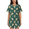 thumbnail image 1 of Picia Cute Shiba Pajamas Sets for Women Soft Short-Sleeved Pjs with Lounge Shorts Two Piece Sleepwear-Medium, 1 of 9