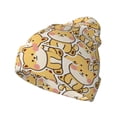 thumbnail image 1 of Picia Cute Shiba Pattern Knitted Beanie Hat for Men and Women , Unisex Winter Warm Stretchy Knit Cap Thick Fisherman Beanies Cuffed Plain Skull Caps, 1 of 6