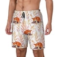 thumbnail image 1 of Picia Cute Sleepy Fox pattern Mens Swim Trunks with Compression Liner Stretch Beach Shorts Quick Dry with Zipper Pockets No-Chafing Board Shorts-Medium, 1 of 9