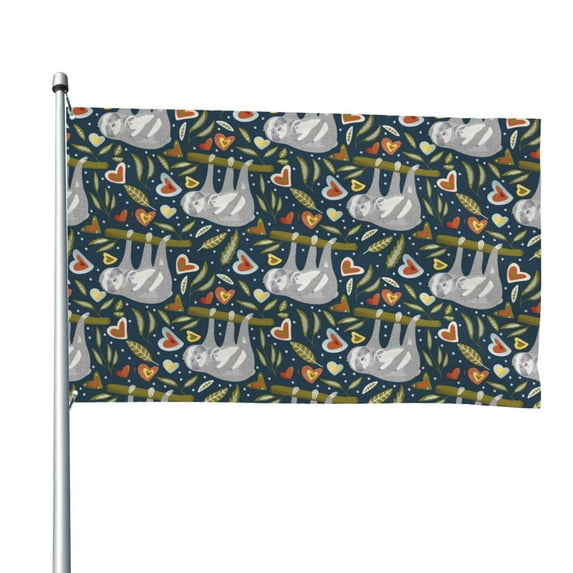 Picia Cute Sloth Printed Flag ,Cute Sloth Pattern Garden Flag Vertical Double,Yard Lawn Outdoor Decor 48x72"