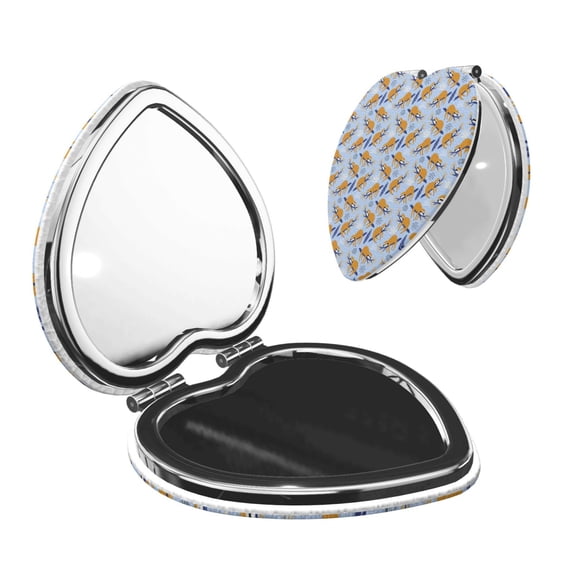 Picia Cute Sloth for Compact Vanity Mirror , Travel Makeup Mirror , Portable Magnifying Cosmetic Mirror for Daily, Work, Business-Heart Shape