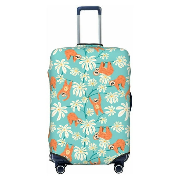 Picia Cute Sloth on Floral Tree Luggage Protector Cover Thicken Suitcase Protector Cover Fit 18-32 Inch Luggage-Medium