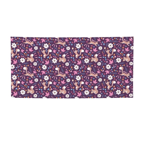 Picia Cute Squirrel Floral Pattern Party Banner, Festive Decoration, Holiday Banner, Celebration Decor, Event Banner, Reusable Party Banner-Small
