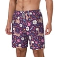 thumbnail image 1 of Picia Cute Squirrel Floral pattern Mens Swim Trunks with Compression Liner Stretch Beach Shorts Quick Dry with Zipper Pockets No-Chafing Board Shorts-Large, 1 of 9
