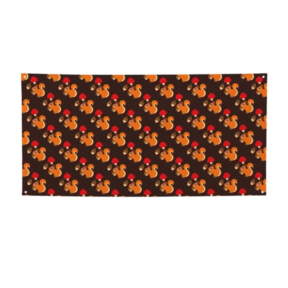 Picia Cute Squirrel Pattern Party Banner, Festive Decoration, Holiday Banner, Celebration Decor, Event Banner, Reusable Party Banner-Medium