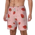 thumbnail image 1 of Picia Cute Strawberry C pattern Mens Swim Trunks with Compression Liner Stretch Beach Shorts Quick Dry with Zipper Pockets No-Chafing Board Shorts-3X-Large, 1 of 9