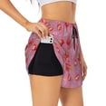 thumbnail image 1 of Picia Cute Strawberry Pattern Women's 2 in 1 Athletic Running Shorts High Waisted Workout Casual Gym Sweat Shorts with Comfy Liner Zipper Pockets-X-Large, 1 of 9