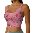 thumbnail image 1 of Picia Cute Strawberry Sports Bra for Women,Padded Strappy Sports Bras Medium Support Yoga Bra with Removable Cups,Running Yoga Bra-XX-Large, 1 of 9