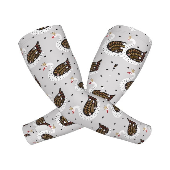 Picia Cute Swan Arm Sleeves for Men and Women - Tattoo Cover Up UPF 50+ Cooling Sports Sleeve for Basketball Golf Football-One Size
