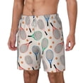 thumbnail image 1 of Picia Cute Tennis Racket pattern Mens Swim Trunks with Compression Liner Stretch Beach Shorts Quick Dry with Zipper Pockets No-Chafing Board Shorts-XX-Large, 1 of 9