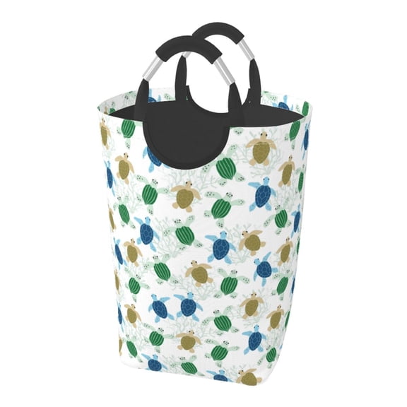 Picia Cute Turtle Laundry Basket With Handles Laundry Hamper Toys Storage Organizer Foldable Bucket Washing Bin Dirty Clothes Bag For Home Bathroom Bedroom Dorm