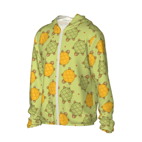 Picia Cute Turtle Women's Men's UPF 50+ Sun Protection Hoodie Shirt Long Sleeve SPF Fishing Outdoor UV Hiking Lightweight Shirts-XX-Large