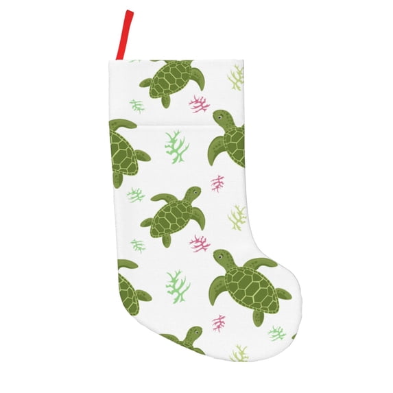 Picia Cute Turtle for 18in Christmas Stockings, Xmas Stocking for Kids, Holiday and Family Stocking for Fireplace or Party Decoration