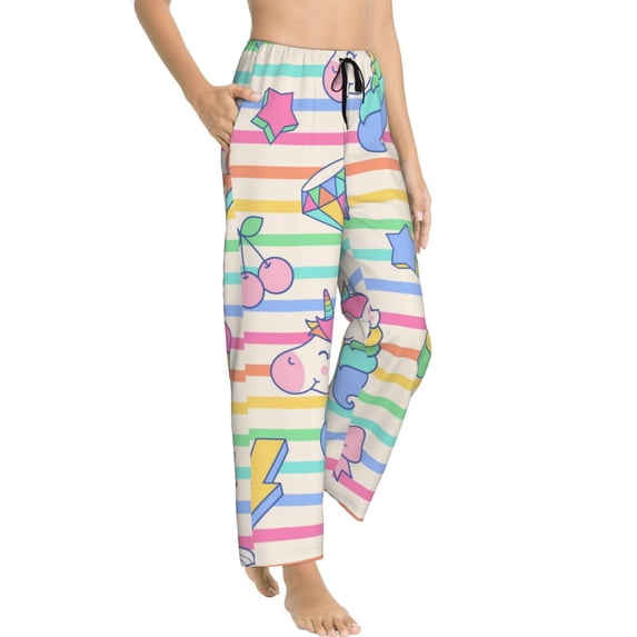 Picia Cute Unicorn Womens Soft Woven Cotton Elastic Waistband Sleep Pajama Pant Lounge Sleep Pant With Pockets And Drawstring-XX-Large