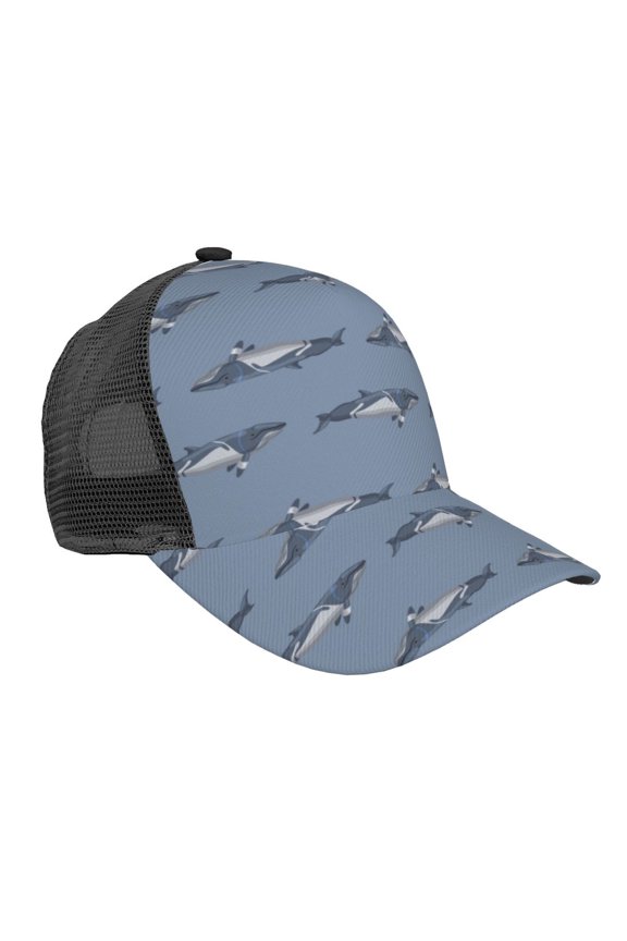 Cute Whale Pattern Trucker Hat,Baseball Cap,Sun Protection Cap,Stylish Headwear,Leisure Cap,Outdoor Sports Cap