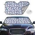 thumbnail image 1 of Picia Cute White Rabbit Curved Windshield Sunshade Accordion Folding Style Auto Shade for Car Truck SUV Van Blocks UV Ray Sun Visor Protector -Small, 1 of 7