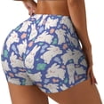 thumbnail image 1 of Picia Cute White Rabbit Printed Workout Shorts for Women Seamless Scrunch Butt Lifting High Waisted Yoga Gym Booty Running Moisture-wicking Short Pants-Large, 1 of 9