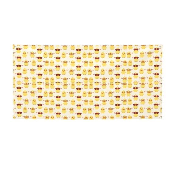 Picia Cute Yellow Duck Pattern Party Banner, Festive Decoration, Holiday Banner, Celebration Decor, Event Banner, Reusable Party Banner-Medium