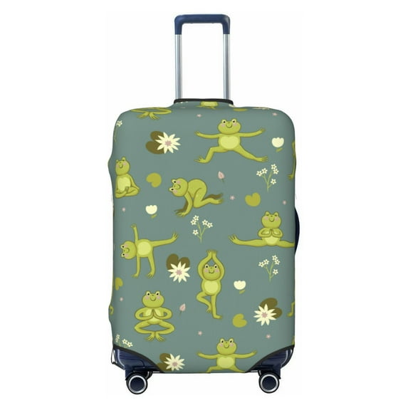 Picia Cute Yoga Frogs Luggage Protector Cover Thicken Suitcase Protector Cover Fit 18-32 Inch Luggage-