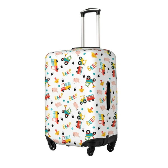 Picia Cute tractor and vehicle Luggage Protector Cover Thicken Suitcase Protector Cover Fit 18-32 Inch Luggage-Medium