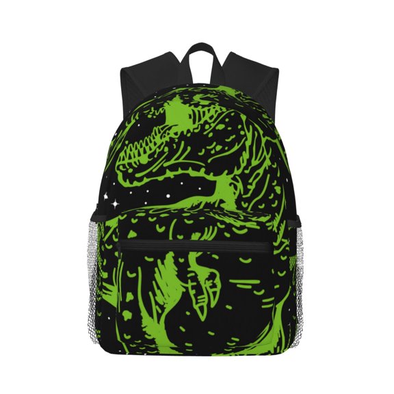 Picia DINOSAUR IN SPACE Large Capacity Backpack Classic Style Backpack Casual Backpack Water-Resistant School Work Travel Outdoor Backpack