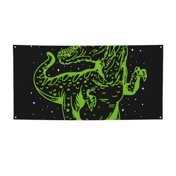 Picia DINOSAUR IN SPACE Pattern Party Banner, Festive Decoration, Holiday Banner, Celebration Decor, Event Banner, Reusable Party Banner-Medium